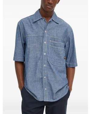 G-Star Chest-Pocket Topstitched Shirt - Blue