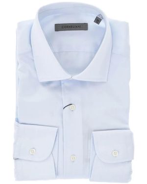 Corneliani French-Collar Poplin Shirt - Blue