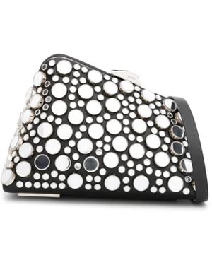 The Attico Mirrored Stud Clutch Bag - Black