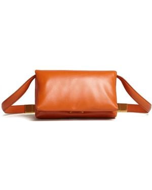Marni Petit Sac Porté Épaule Prisma En Cuir - Orange