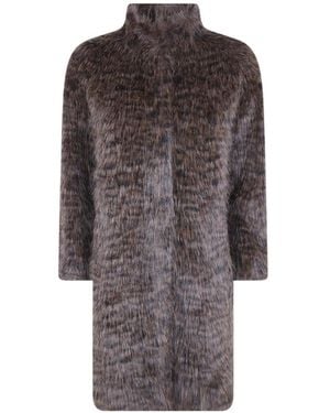 Betta Corradi Mantel Aus Faux Fur Mit Leopardenprint - Braun