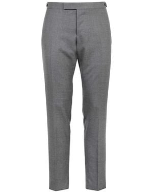 Thom Browne Rwb Stripe Pressed-Crease Trousers - Grey