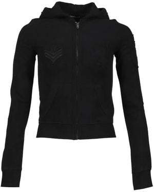 604SERVICE Hoodie Army Zippé À Patchs - Noir