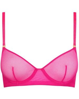 Maison Close Corps À Corps Neon Sheer Balconette Bra - Pink