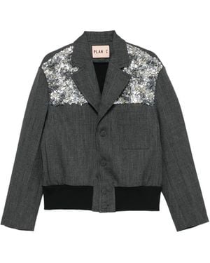 Plan C Sequin-Embellished Jacket - Black