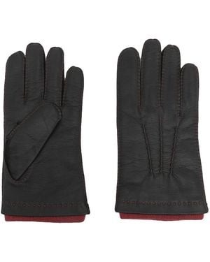 N.Peal Cashmere Westminster Leather Gloves - Black