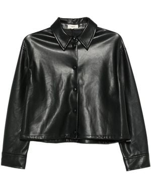 Suncoo Button-Up Bomber Jacket - Black