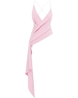 Alex Perry Draped Asymmetric Top - Pink
