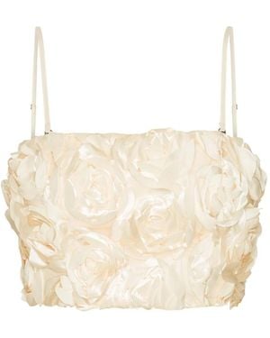 ROTATE BIRGER CHRISTENSEN Rose-Embellished Tank Top - Natural