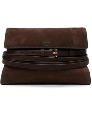 Moschino Buckle-Detail Clutch Bag - Brown