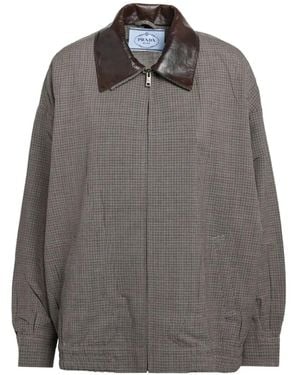 Prada Jacke Mit Hahnentrittmuster - Grau