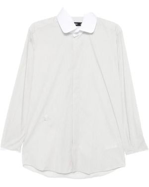 KARL LAGERFELD Contrast Collar Embroidered Shirt - White