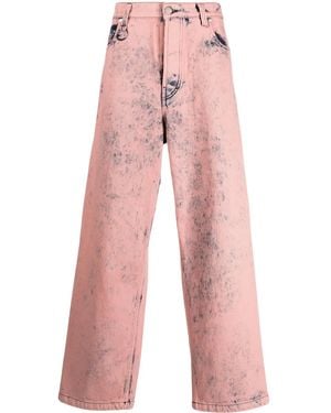 Etudes Studio District Overdyed Mid-Rise Wide-Leg Jeans - Red