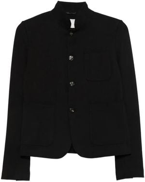Circolo 1901 High-Neck Patch-Pocket Jacket - Black