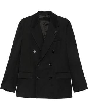 Lardini Double-Breasted Blazer - Black