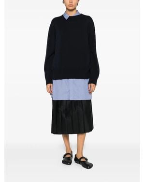 Sacai Suiting X Knit Dress in Black | Lyst