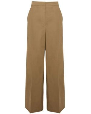 Yves Salomon Wide-Leg Cotton Trousers - Natural