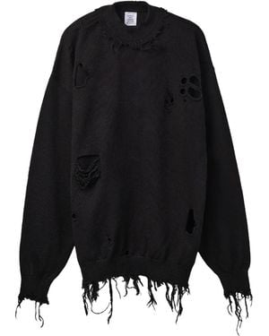 Vetements Destroyed Sweater - Black