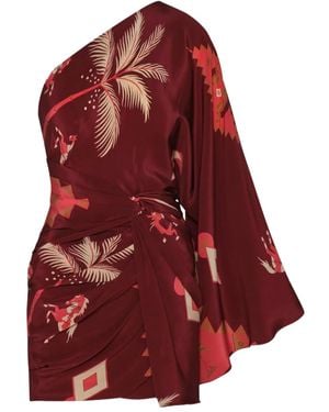 Johanna Ortiz Asymmetrisches Minikleid - Rot