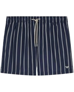 Emporio Armani Striped Swim Shorts - Blue