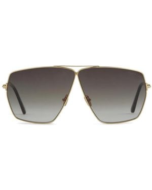 Tom Ford Stella Geometric-Frame Sunglasses - Grey