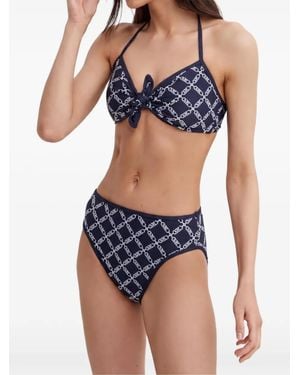 MICHAEL Michael Kors Top Bikini Con Monogramma - Blu
