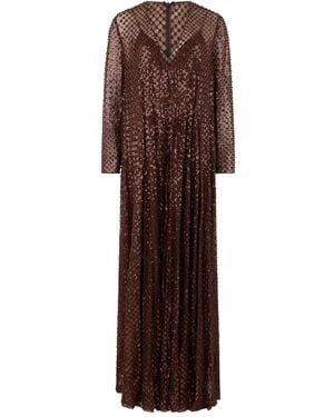 Valentino Garavani Sequin-Embellished Maxi Dress - Brown