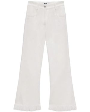 MSGM Hose Mit Fransen - Weiß