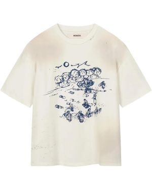 ROUGH Fieldwork Graphic Print T-Shirt - White