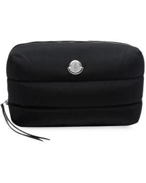 Moncler Caradoc Kosmetiktasche Mit Logo-Schild - Schwarz
