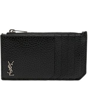 Saint Laurent Tiny Cassandre Cardholder - Black
