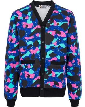 A Bathing Ape Cardigan Mit Camouflage-Print - Lila