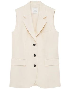 Anine Bing Sara Notched-Lapels Vest - White