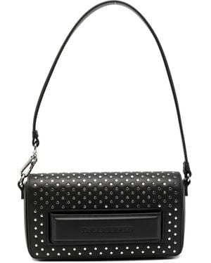 Karl Lagerfeld Logo-Debossed Shoulder Bag - Black
