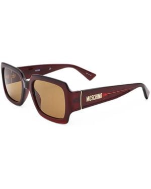 Moschino Logo-Print Square-Frame Sunglasses - Red