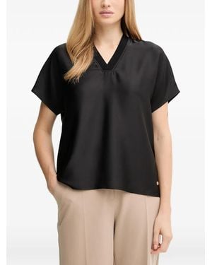 Joseph Ribkoff V-Neck Blouse - Black