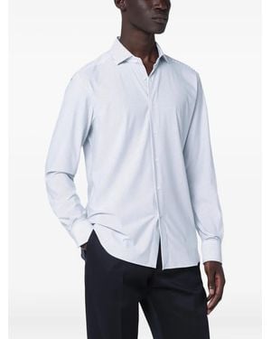 Xacus Chemise Rayée À Manches Longues - White