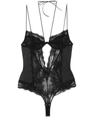Patrizia Pepe レースディテール ボディスーツ - ブラック