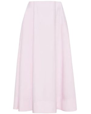 Adam Lippes Rene Cotton Poplin Skirt - Pink