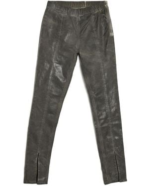 Rick Owens Split-Hem Denim Leggings - Gray