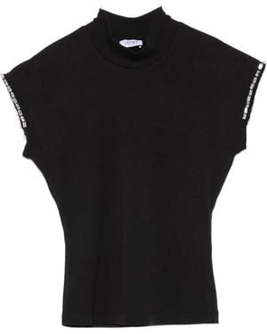 Liu Jo Logo-embellished mock-neck top - Negro
