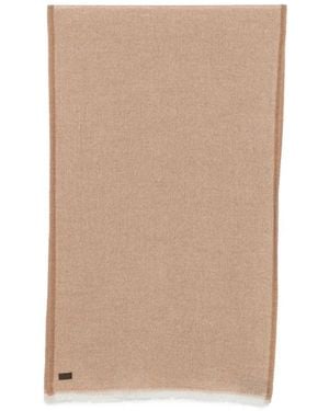 Canali Herringbone Frayed-Edge Scarf - Natural