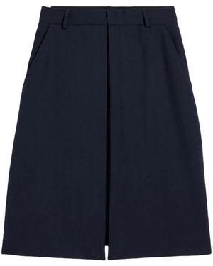 Ami Paris Wide-Leg Panelled Shorts - Blue