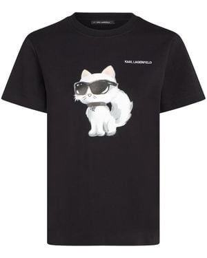 KARL LAGERFELD Ikon Choupette T-Shirt - Black