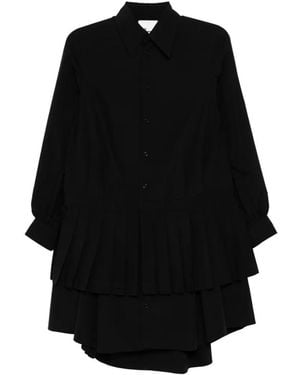 Noir Kei Ninomiya Robe-Chemise À Design Plissé - Black