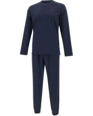 Emporio Armani Pigiama Con Logo Eagle - Blu