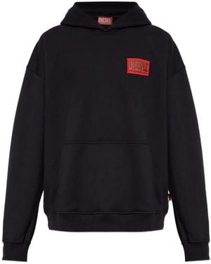 DIESEL Boxt-Hood-S1 Logo-Patch Hoodie - Blue