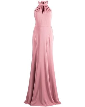 Marchesa Bodenlange Robe Mit Schlüssellochausschnitt - Pink