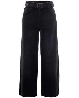 Liu Jo Belted-Waist Wide-Leg Jeans - Blue