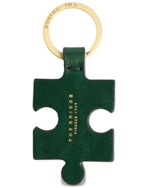 The Bridge Puzzle-Piece Leather Keyring - Green